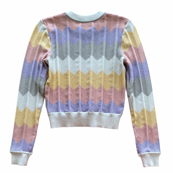 RONNY KOBO Jada Chevron Pastel Knit Sweater Small - Picture 7 of 13